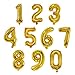 YPSelected 16 Inch Foil Mylar Number Balloons 09 for Party Decoration Gold - Image 2