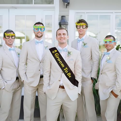 FI - FLICK IN 12pcs Team Groom to Be Wedding Goggle Combo Set Decoration Items Bachelorette Party Decorations Kit (Pack of 12, Multicolor) - Image 5