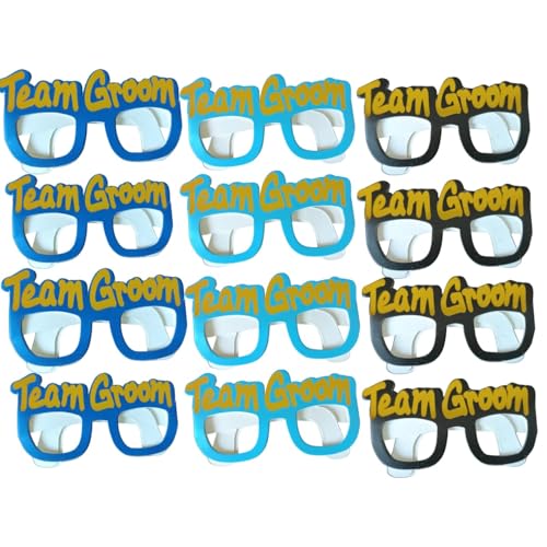 FI - FLICK IN 12pcs Team Groom to Be Wedding Goggle Combo Set Decoration Items Bachelorette Party Decorations Kit (Pack of 12, Multicolor) - Image 1