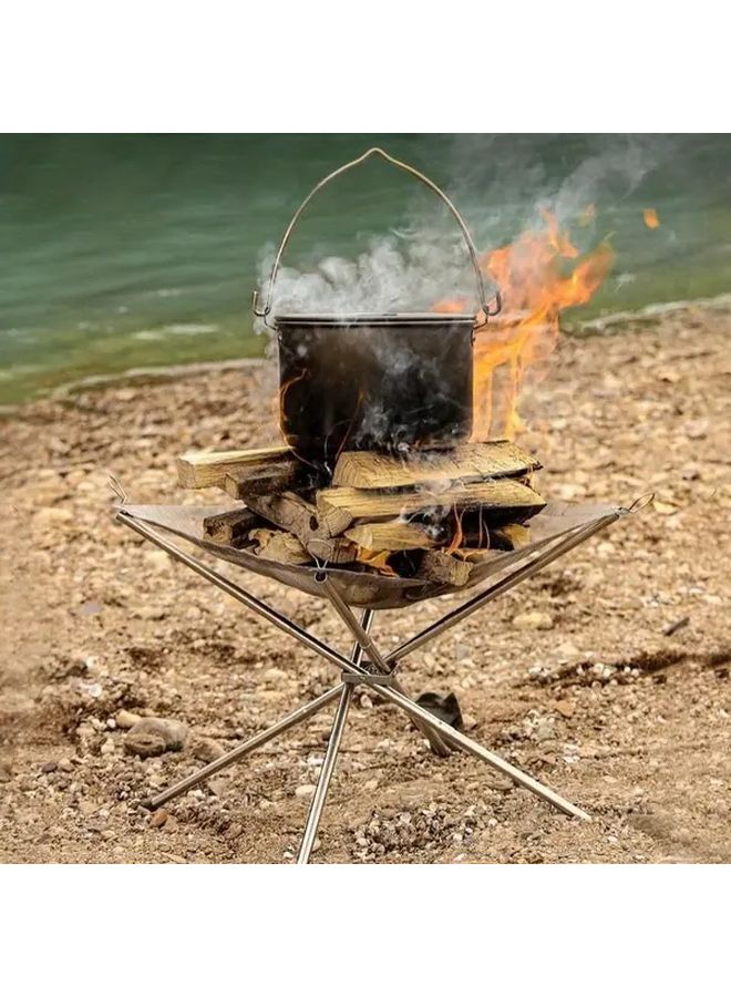 Loquat Medium Full Set 16x16x14 Inch Heavy Duty Foldable Fire Pit With Tripod Base For Camping Backyard Bonfires BBQs - Image 5