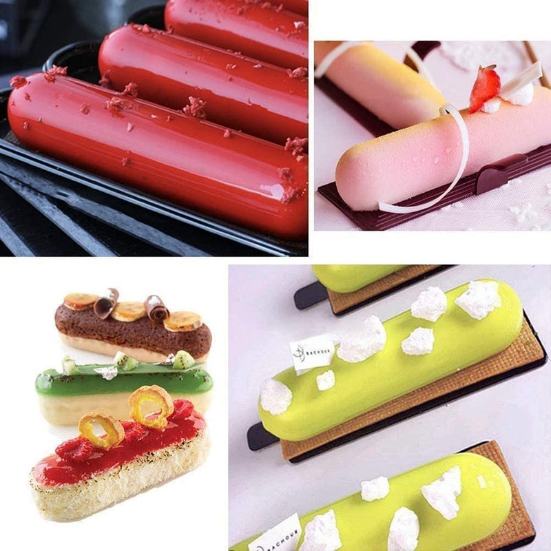 Bamutu Long Strips Silicone Mold Finger Shaped Cookie Molds 2 PCS-10 Cavity Chocolate Rectangular Cereal Bar Molds Ice Cube Tray Jelly Cake Candy Baking Tools - Image 4
