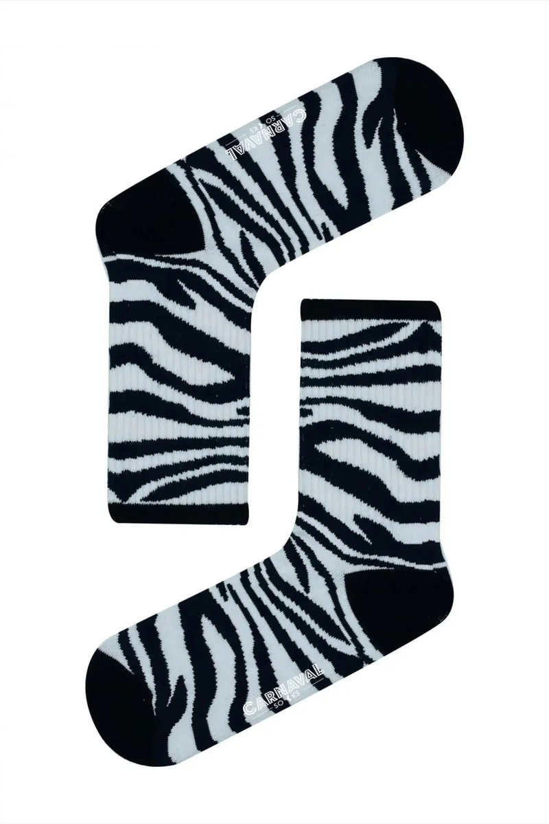 كارنافال سوكس Zebra Patterned Colorful Sports Socks