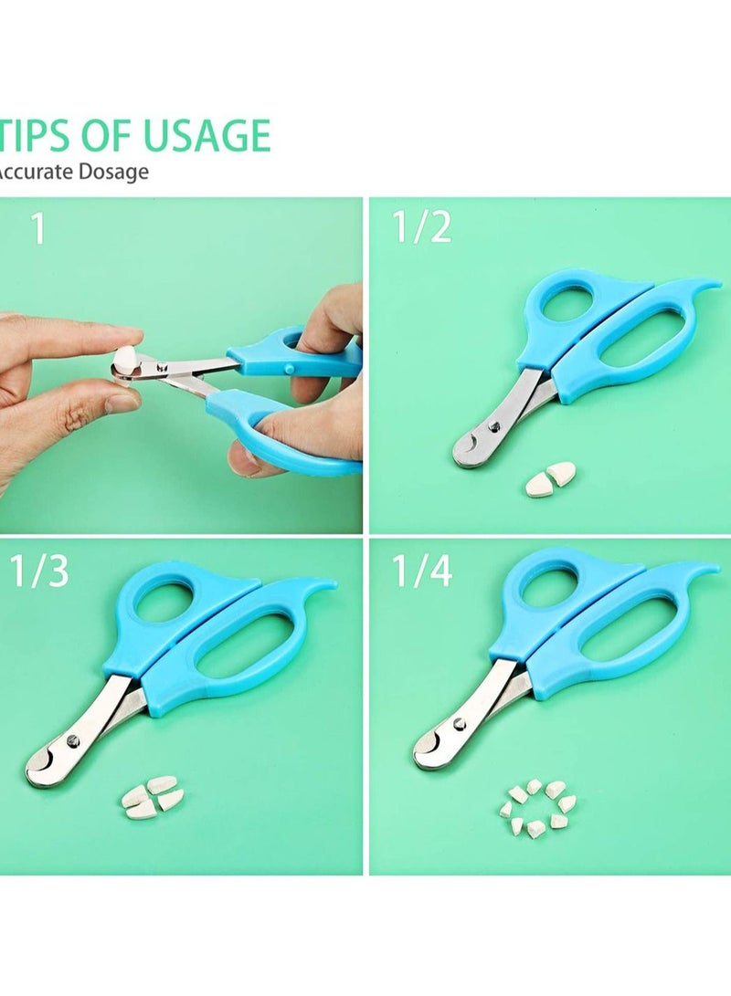 SYOSI 2 Pieces Splitter Scissors Cutter with Stainless Steel Blade and Ergonomic Handle Crusher Travel Medicine Box - Image 2