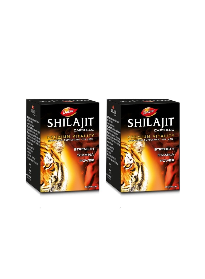 Dabur Shilajit Capsules Pure Himalayan Resin Extract 30 Caps PK 2