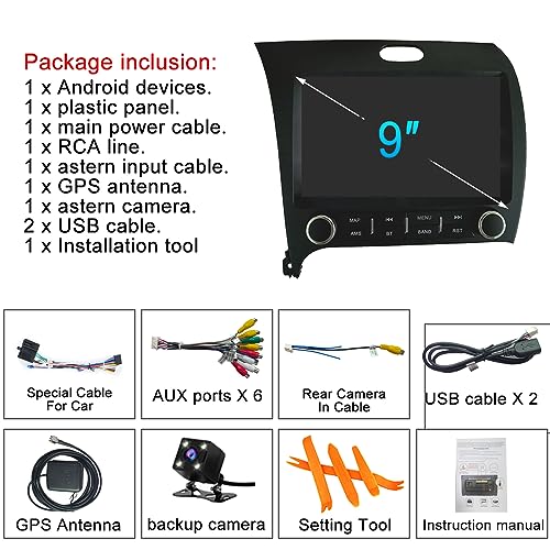 GOJOHO for KIA K3 Cerato Forte Radio 2013-2018 with Built-in DSP Wireless Carplay Android Auto with Free Backup Camera 9" IPS Touch Screen GPS Navigation for Car Stereo Head Unit (2GB RAM+32GB ROM) - Image 5