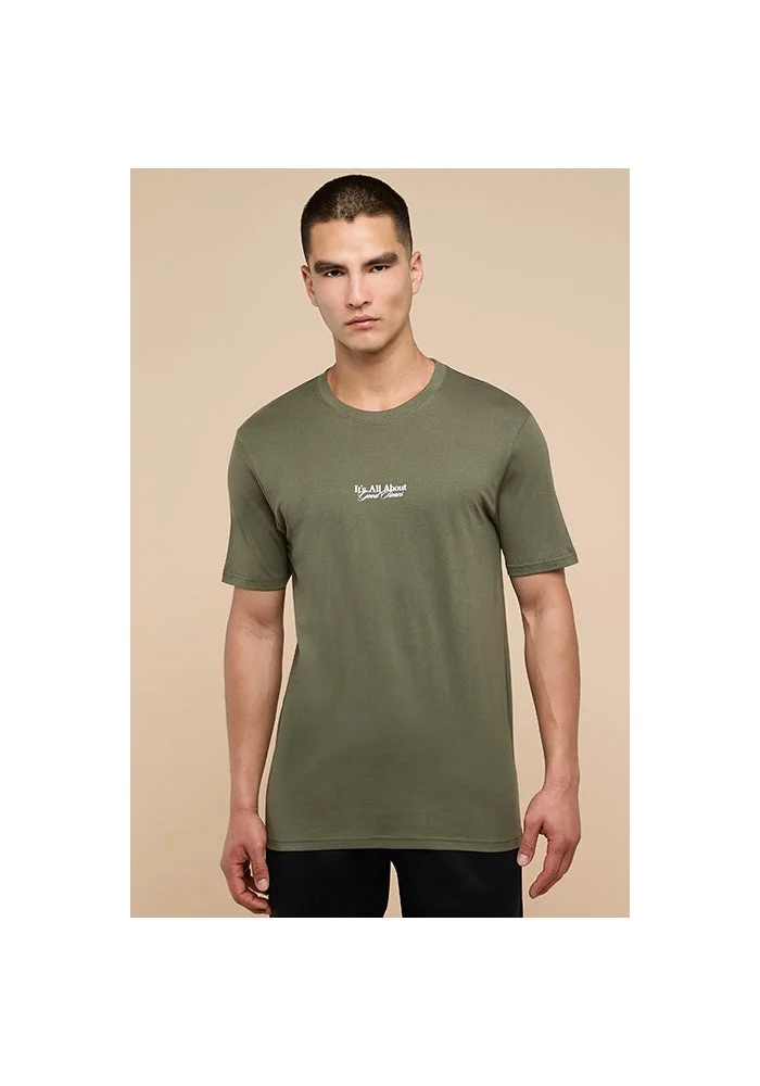 أر أند بي Typography Print T-Shirt with Crew Neck and Short Sleeves