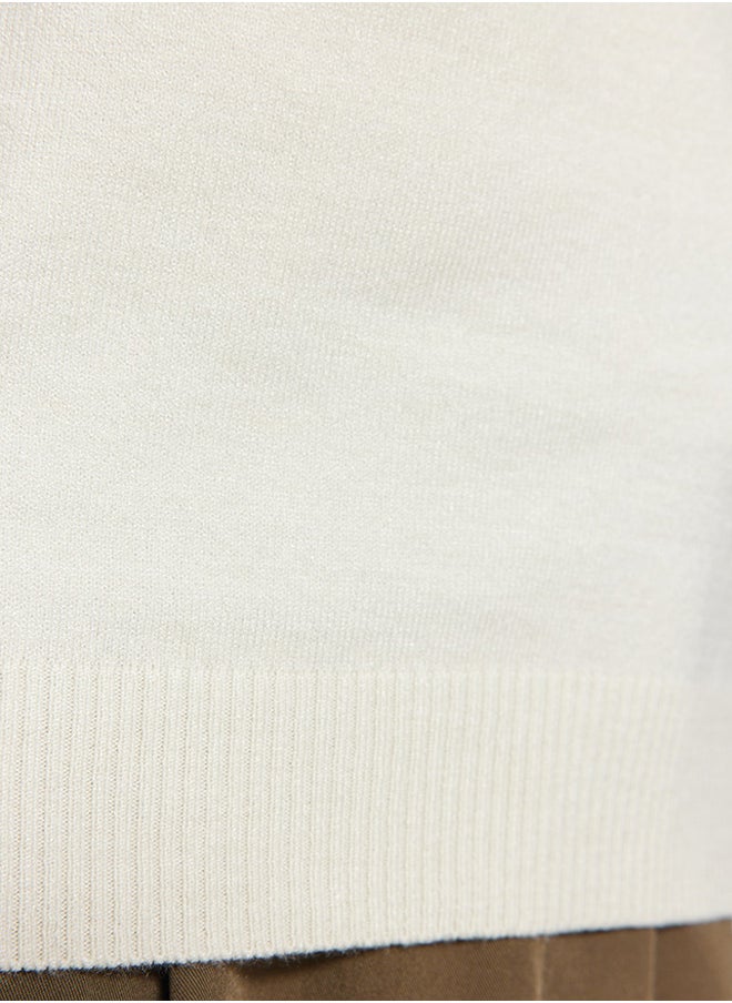 trendyol - Ecru Premium Yarn / Special Yarn Soft Touch Basic Knitted Blouse TWOAW24BZ00005 - Image 1