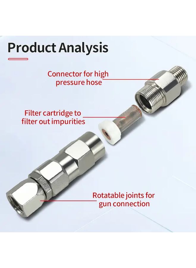 2 Pcs 360 Degree Rotatable Filtered Rotary Joint Anti Kinking High Pressure Spray Gun - Image 2