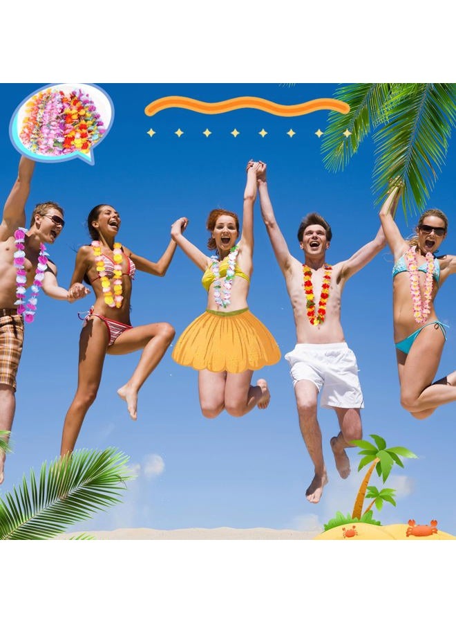 Atonofun 60 Counts Leis for Luau Party, Hawaiian Leis Bulk Decorations Colorful Tropical Flower Necklace Hawaiian Garland for Kids Adults Hawaiian Beach Luau Party Favors Supplies - Image 3