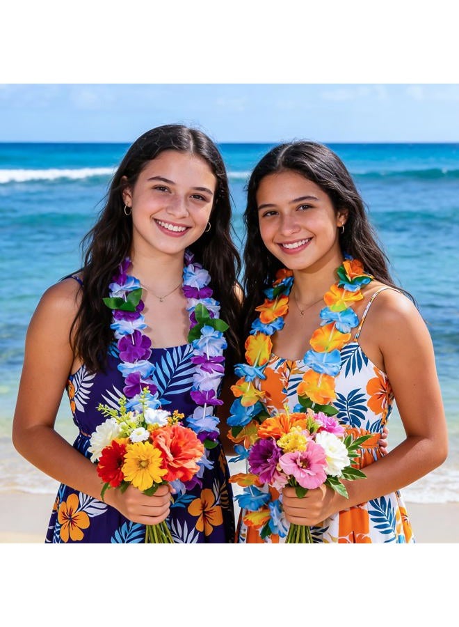 Atonofun 60 Counts Leis for Luau Party, Hawaiian Leis Bulk Decorations Colorful Tropical Flower Necklace Hawaiian Garland for Kids Adults Hawaiian Beach Luau Party Favors Supplies - Image 5