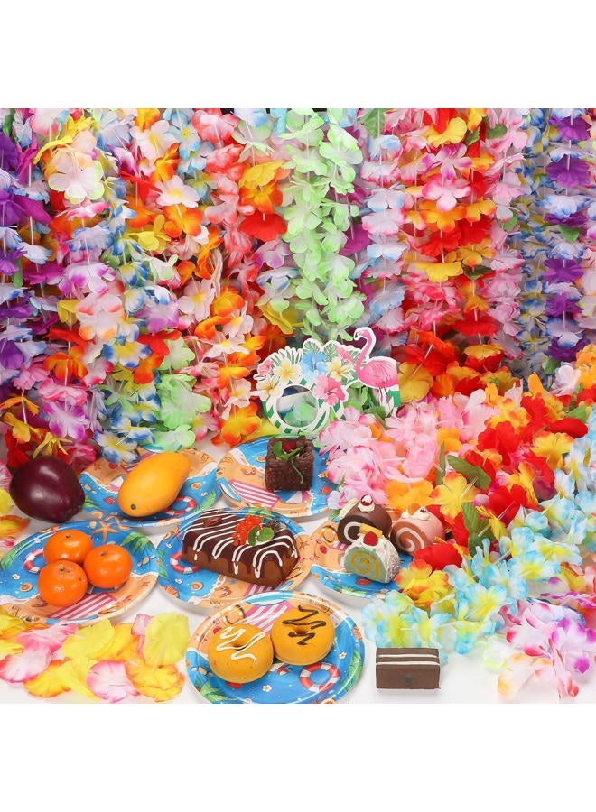 Atonofun 60 Counts Leis for Luau Party, Hawaiian Leis Bulk Decorations Colorful Tropical Flower Necklace Hawaiian Garland for Kids Adults Hawaiian Beach Luau Party Favors Supplies - Image 4