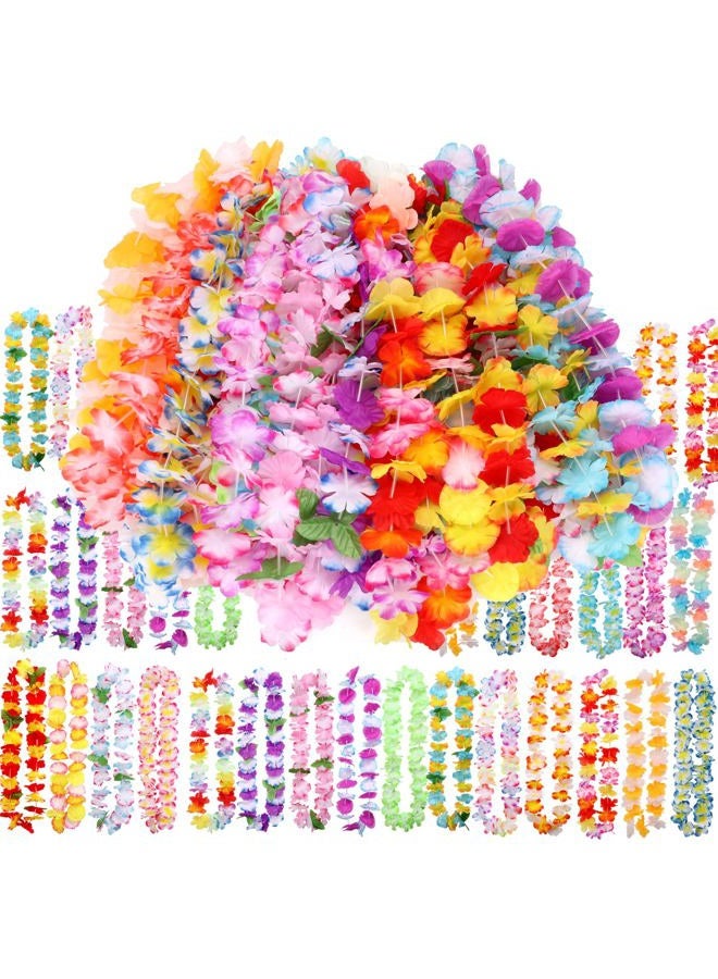 Atonofun 60 Counts Leis for Luau Party, Hawaiian Leis Bulk Decorations Colorful Tropical Flower Necklace Hawaiian Garland for Kids Adults Hawaiian Beach Luau Party Favors Supplies - Image 1