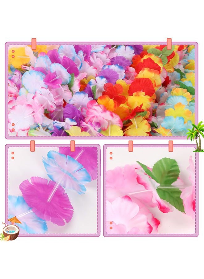 Atonofun 60 Counts Leis for Luau Party, Hawaiian Leis Bulk Decorations Colorful Tropical Flower Necklace Hawaiian Garland for Kids Adults Hawaiian Beach Luau Party Favors Supplies - Image 2