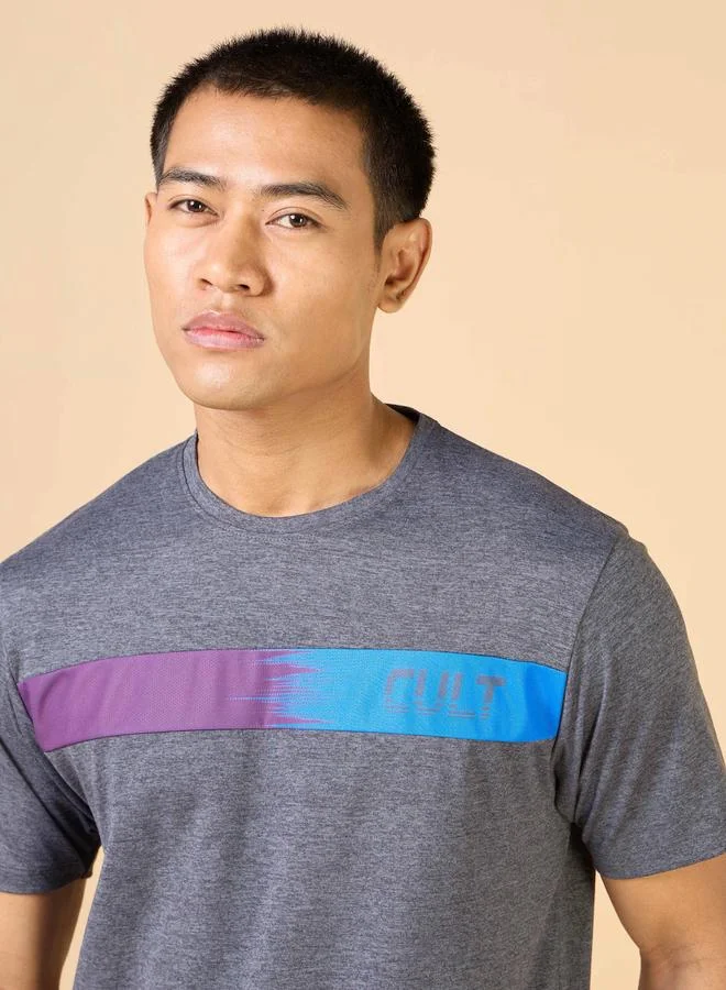 Cult Men Black Graphic Print COMFORtech T-Shirt