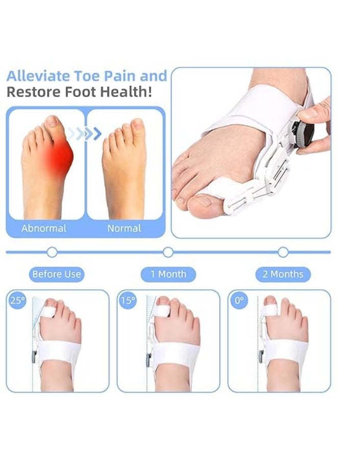 مصحح وإبهام القدم الطبي القابل للتعديل – دعامة تقويم احترافية للرجال والسيدات – تصميم مانع للانزلاق لتخفيف الألم وتحسين استقامة الإصبع – يناسب القدم اليمنى أو اليسرى (قطعة واحدة) - Image 4