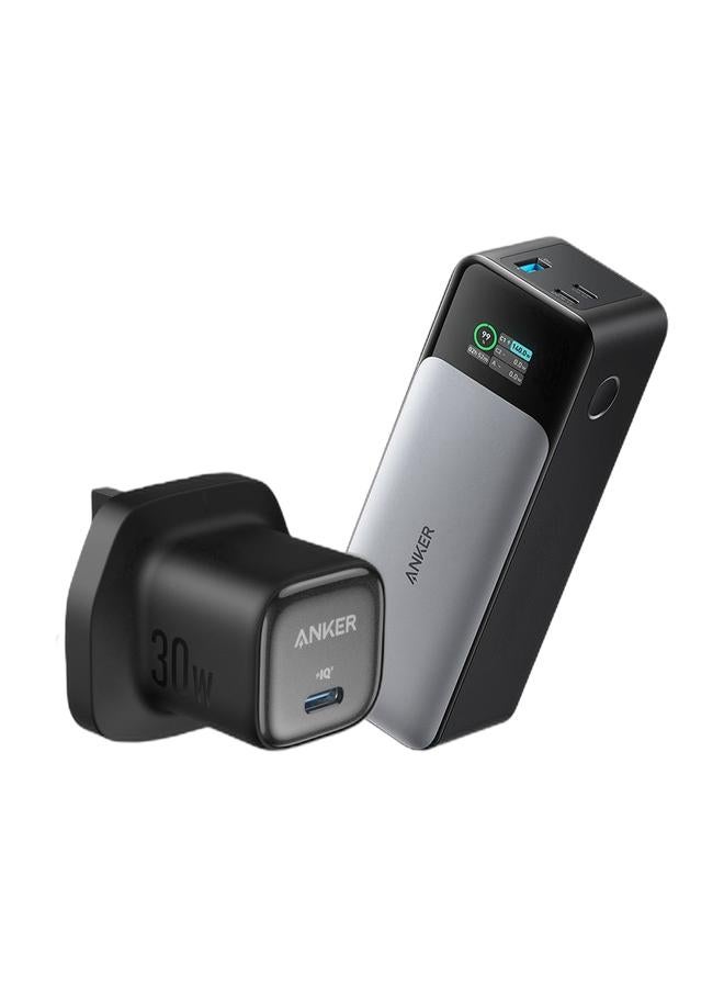 Anker 30W USB C Plug, Zolo Compact GaN USB C Charger, Enhanced Temperature Control, Compact Design and 3X Faster Charging, Compatible with iPhone, iPad, Samsung, Pixel, and More & 737 Power Bank (PowerCore 24K), 24,000mAh 3-Port Portable Charger with 140W Output, Smart Digital Display, Compatible with MacBook Pro/ Air, iPhone 17/16 Series, Samsung, Huaiwei, DellBundle - Image 1