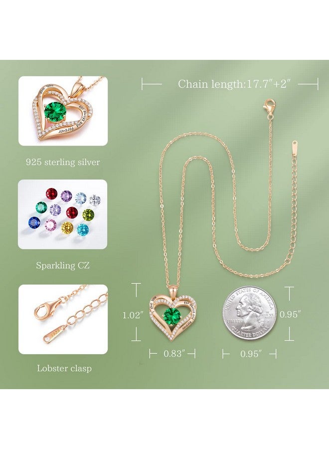 CDE Chrismas Gifts For Women, Forever Love Heart Necklaces For Women, Wedding Anniversary, Birthday Gift For Wife, S925 Silver Jewelry With Birthstone Pendant, Ideal Valentine'S Gifts For Her - Image 5