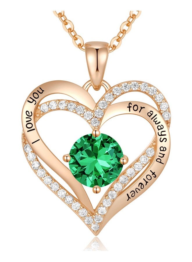 CDE Chrismas Gifts For Women, Forever Love Heart Necklaces For Women, Wedding Anniversary, Birthday Gift For Wife, S925 Silver Jewelry With Birthstone Pendant, Ideal Valentine'S Gifts For Her - Image 1