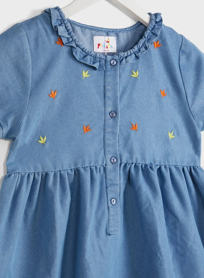 Pinata Youth Denim Embroidered Dress