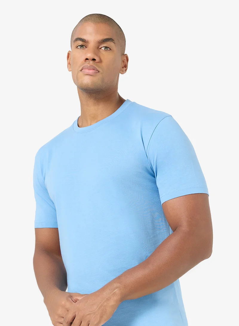 Seventy Five Basics BLUE Regular 220Gsm T-Shirt for Men | Best Price UAE