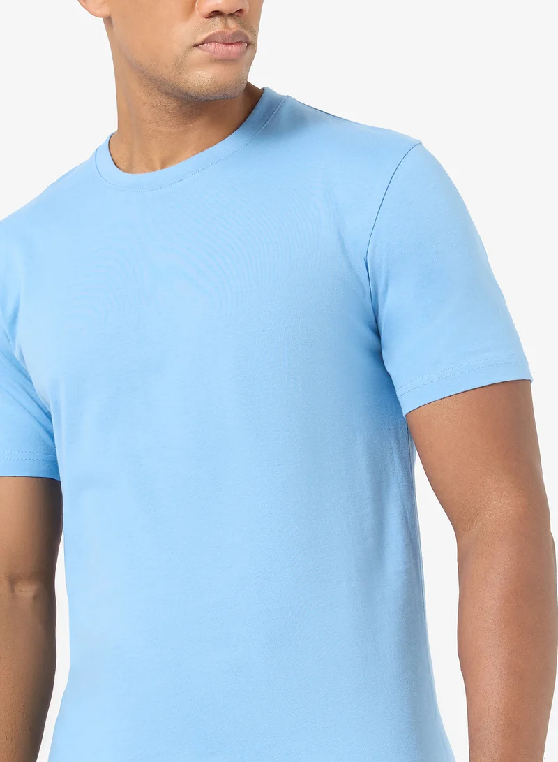 Seventy Five Basics BLUE Regular 220Gsm T-Shirt for Men | Best Price UAE