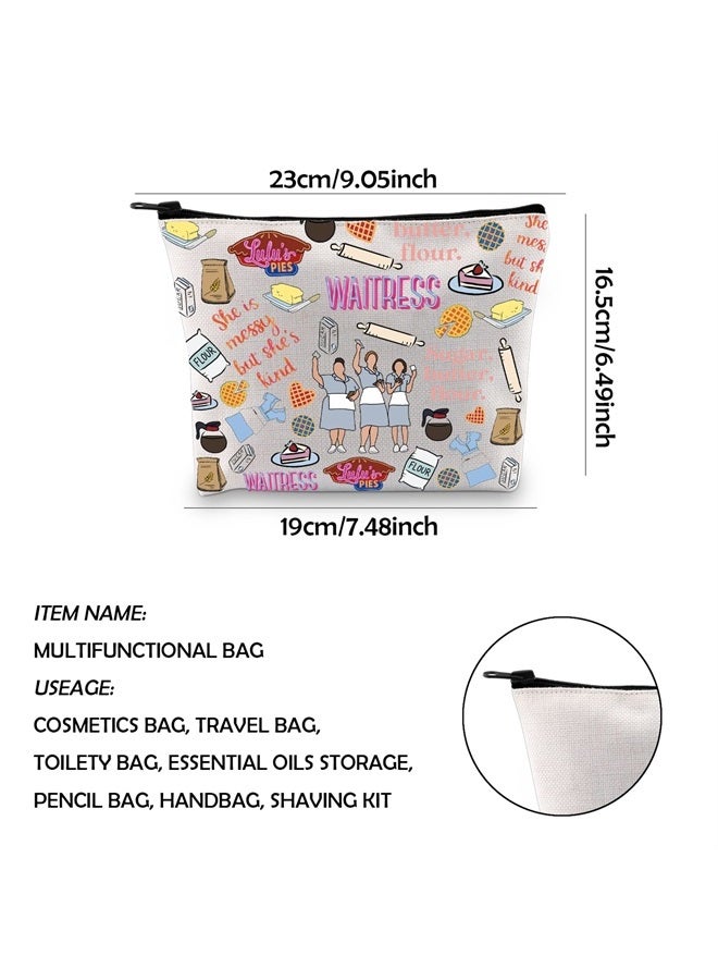 WCGXKO Waitress Inspired Gift Musical Theater Gift She Is Messy But She Is Kind Zipper Pouch Makeup Bag (WAITRESS) - Image 2