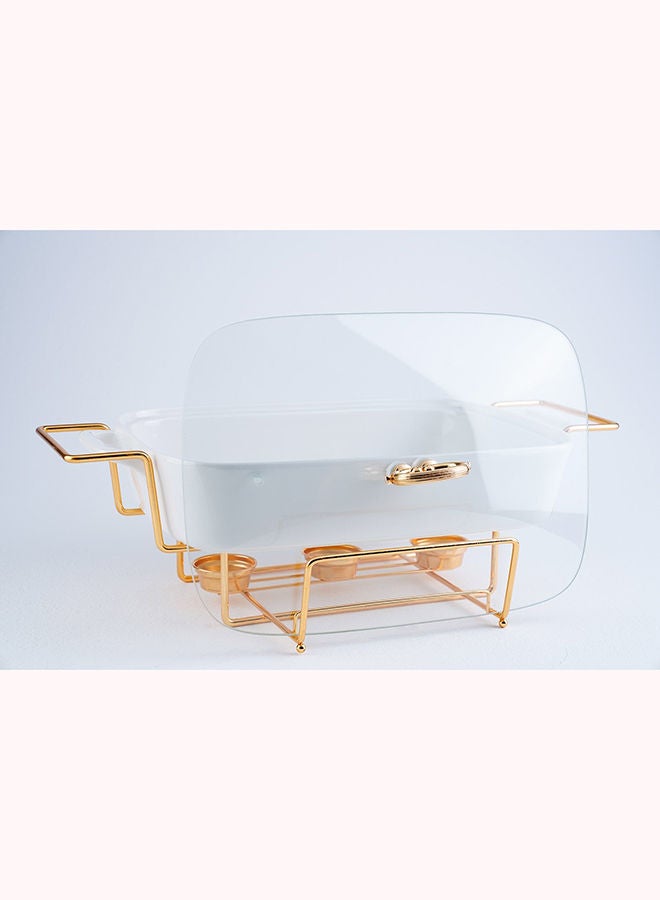 Pan Home ليلك - سخان طعام مستطيل 3.6 لتر - أبيض وذهبي - Image 5