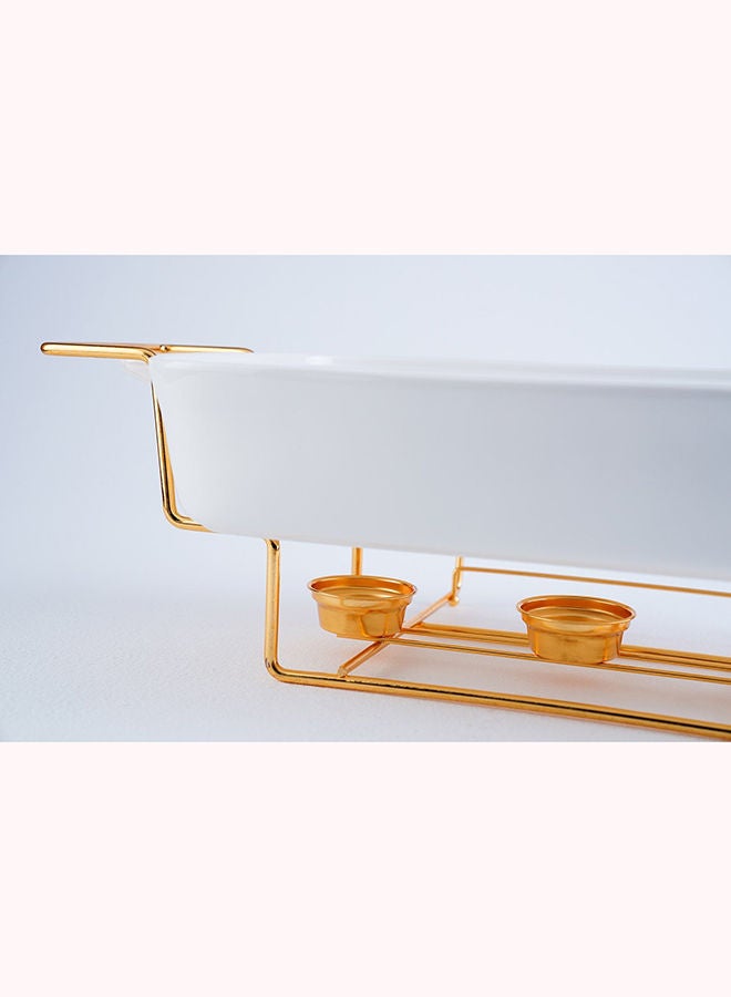 Pan Home ليلك - سخان طعام مستطيل 3.6 لتر - أبيض وذهبي - Image 4