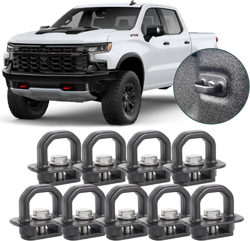 Phamyor Aluminum Tie Down Anchors for Truck Bed - 9pcs Set for Chevy Silverado/GMC Sierra & Colorado/Canyon - Image 1