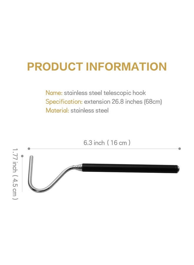 CONSIO Retractable Reptile Hook, Portable Mini Snake Hook Collapsible Stainless Steel Snake Tool, and Snake & Reptile Hook Retractable Catching Snake Handling Tool - Image 2