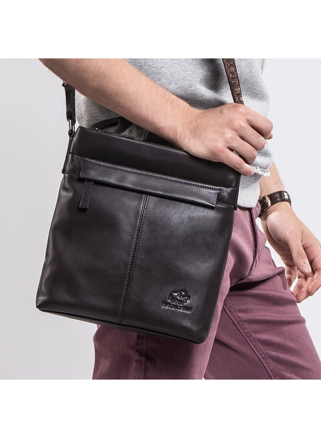 American Bison Men's Genuine Leather Single Shoulder Bag Commuter Business Fashion Lightweight Large Capacity Crossbody Bag Birthday Gift - Image 1
