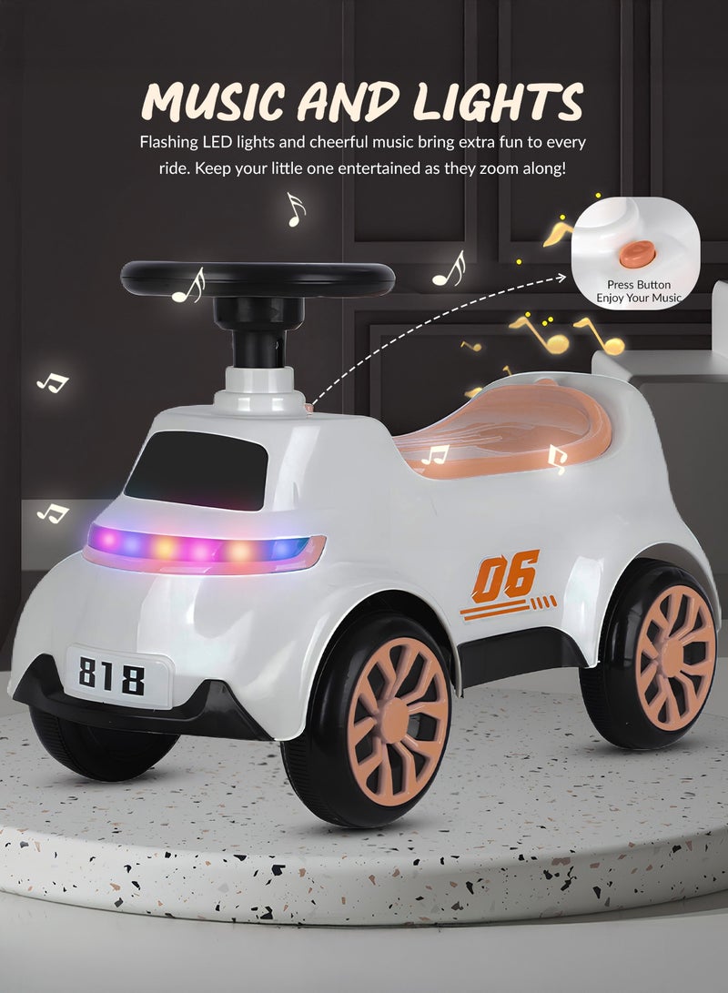 BAYBEE Cruzo Baby Ride on Car for Kids, Ride on Baby Car with Lights, Music, and Storage Space | Kids Push Car for Baby | Children Push Ride on Car for Kids Toddlers 1 to 3 Years Boy Girl Pink - Image 3