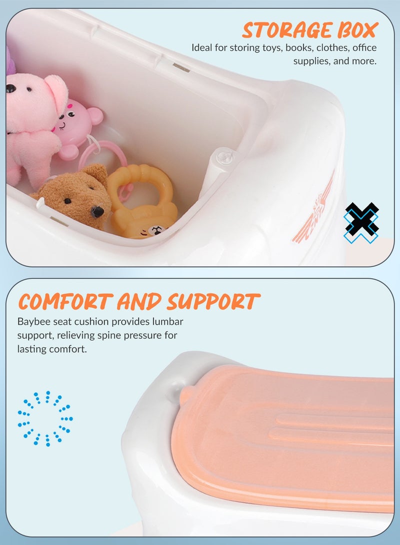 BAYBEE Cruzo Baby Ride on Car for Kids, Ride on Baby Car with Lights, Music, and Storage Space | Kids Push Car for Baby | Children Push Ride on Car for Kids Toddlers 1 to 3 Years Boy Girl Pink - Image 4