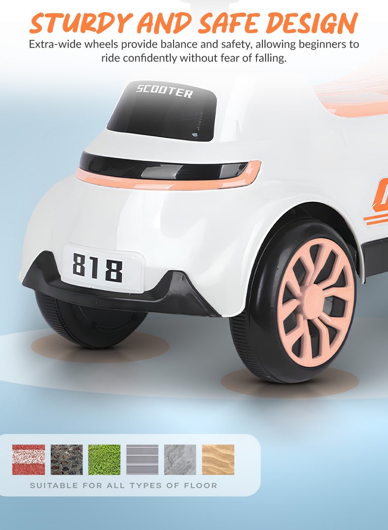 BAYBEE Cruzo Baby Ride on Car for Kids, Ride on Baby Car with Lights, Music, and Storage Space | Kids Push Car for Baby | Children Push Ride on Car for Kids Toddlers 1 to 3 Years Boy Girl Pink - Image 5