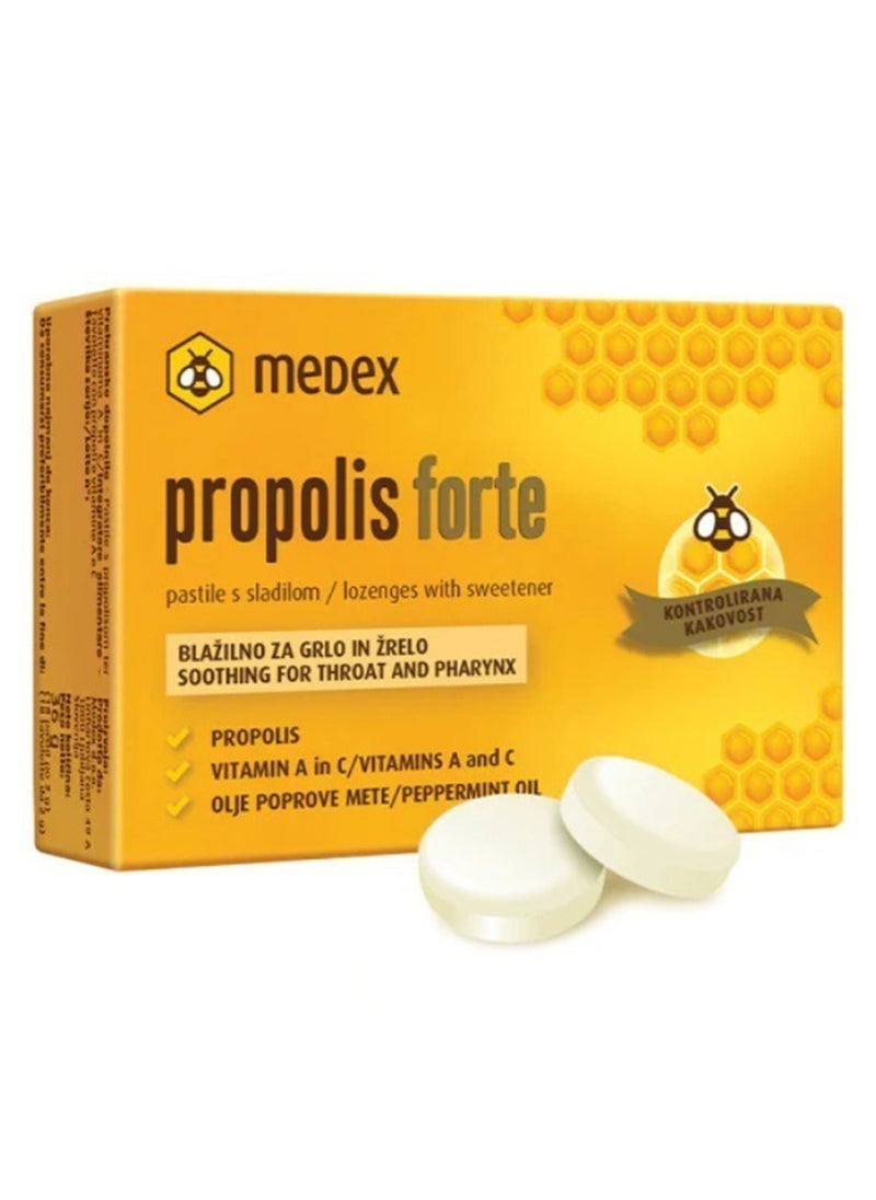 meDeX Propolis Forte Lozenges with Sweetener Vitamin A and C Peppermint Oil 18 lozenges 
