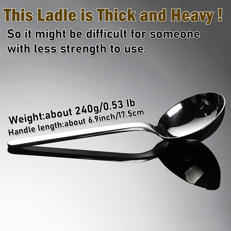 Txhlyx Thick Heavy ladle,18/10 Stainless Steel Scoop spoon for flour,soybeans,stews,and other liquid dishes 10 inch 1Pack - Image 1