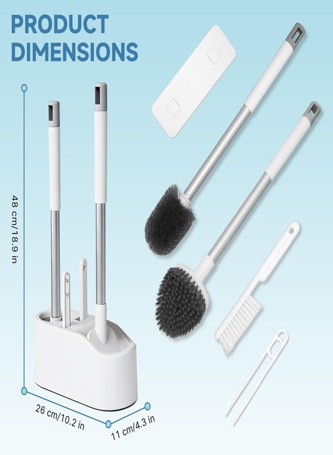 Lilac 2 Pack Toilet Brush and Holder,Ergonomic, Elegant, Durable, Toilet Bowl Brush for Bathroom - Image 3
