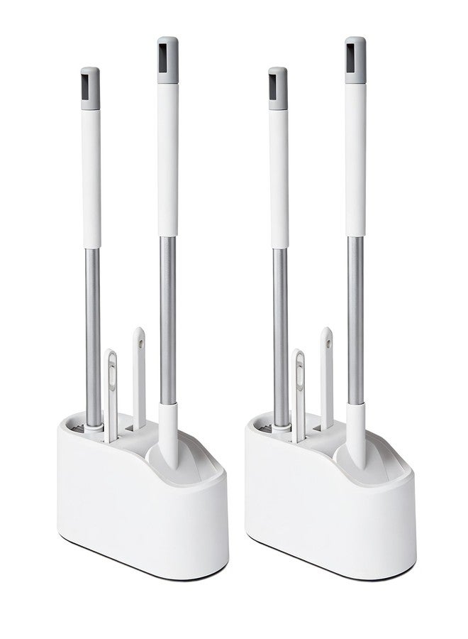 Lilac 2 Pack Toilet Brush and Holder,Ergonomic, Elegant, Durable, Toilet Bowl Brush for Bathroom - Image 1