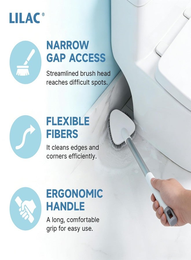Lilac 2 Pack Toilet Brush and Holder,Ergonomic, Elegant, Durable, Toilet Bowl Brush for Bathroom - Image 2