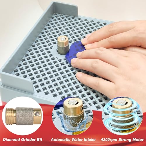 Deruilong Cordless Rechargeable Stained Glass Grinder Art Grinding Tool with 5/8" Grinding Bit - Image 3