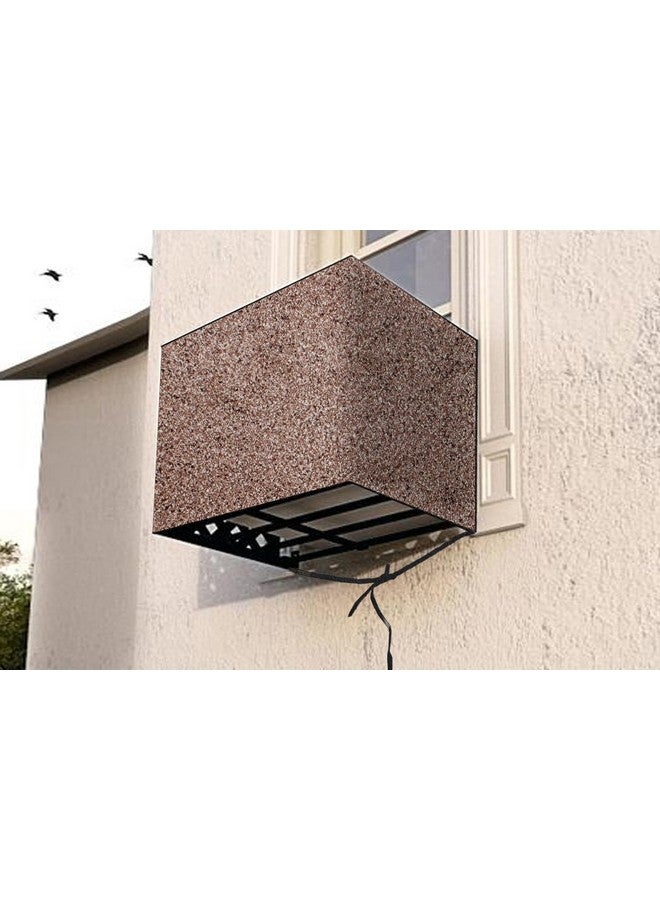 The Furnishing Tree Window AC Cover for 1 Ton Capacity PVC Waterproof and Dustproof Sand Pattern Brown - Image 1