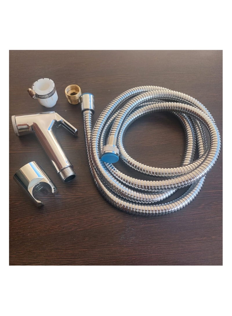Shams An external bidet with a 1.5-meter hose that can withstand water pressure even when the water motor code 200 is running. It can be used with more than one water chest, making it the first choice for travel. - Image 4
