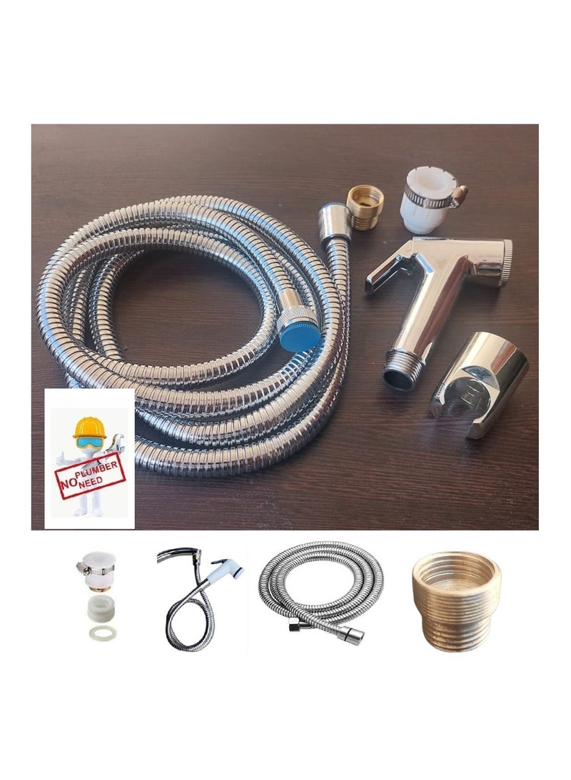 Shams An external bidet with a 1.5-meter hose that can withstand water pressure even when the water motor code 200 is running. It can be used with more than one water chest, making it the first choice for travel. - Image 4