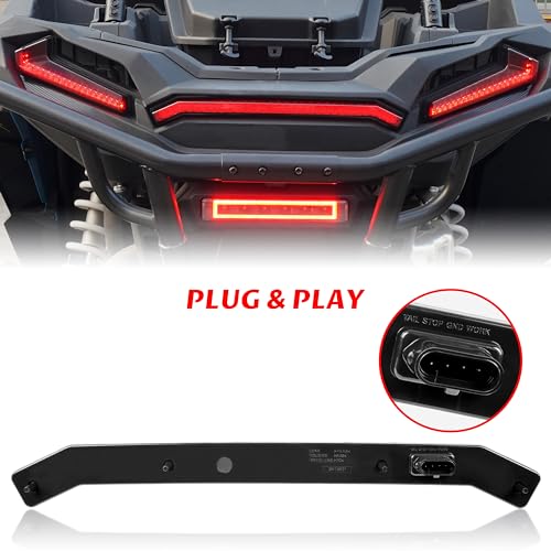 SAUTVS UTV Center Tail Light, Rear Center Accent Lamp Taillight OEM Replacement for Polaris RZR XP 1000 Turbo Sportsman 1000 XP 2019 2020 2021 2022(Smoked Black) - Image 5