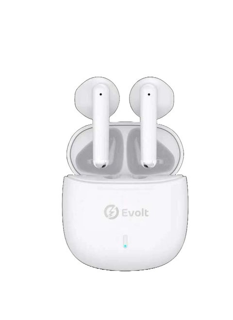Evolt True Wireless Earbuds BT V5.3 Playtime Upto 18 Hrs With Smart touch control (White)