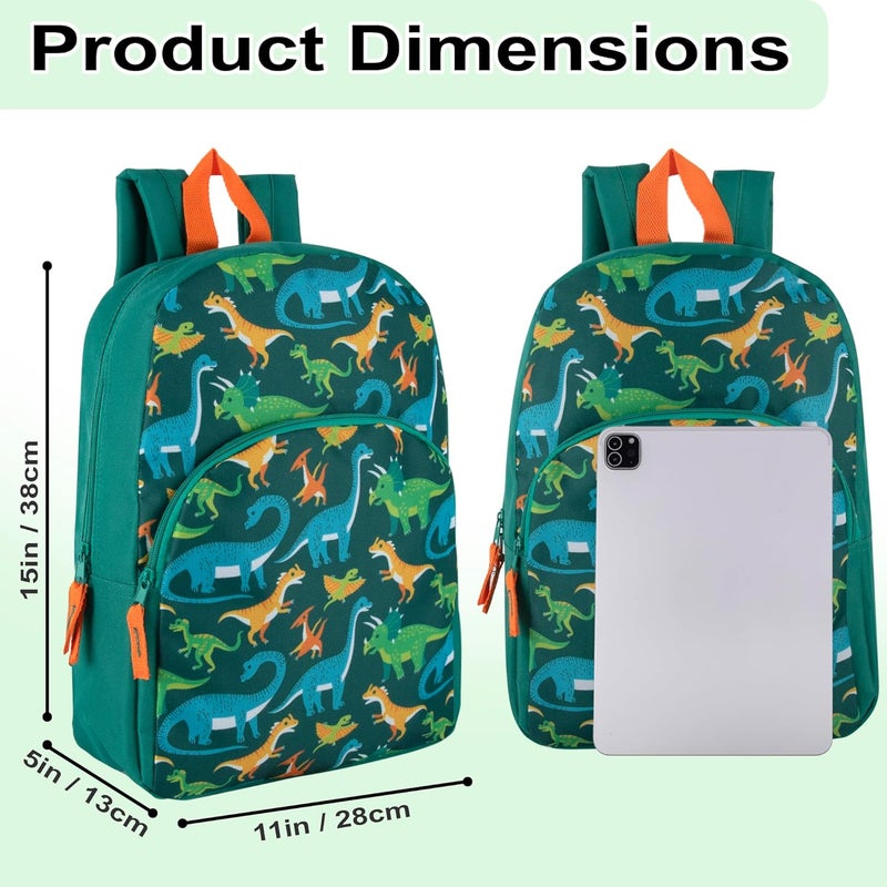Trailmaker 15 Inch Kids Backpacks for Boys & Girls | Preschool, Kindergarten, Elementary School Backpacks with Adjustable, Padded Straps (Prehistoric Pals) - Image 5