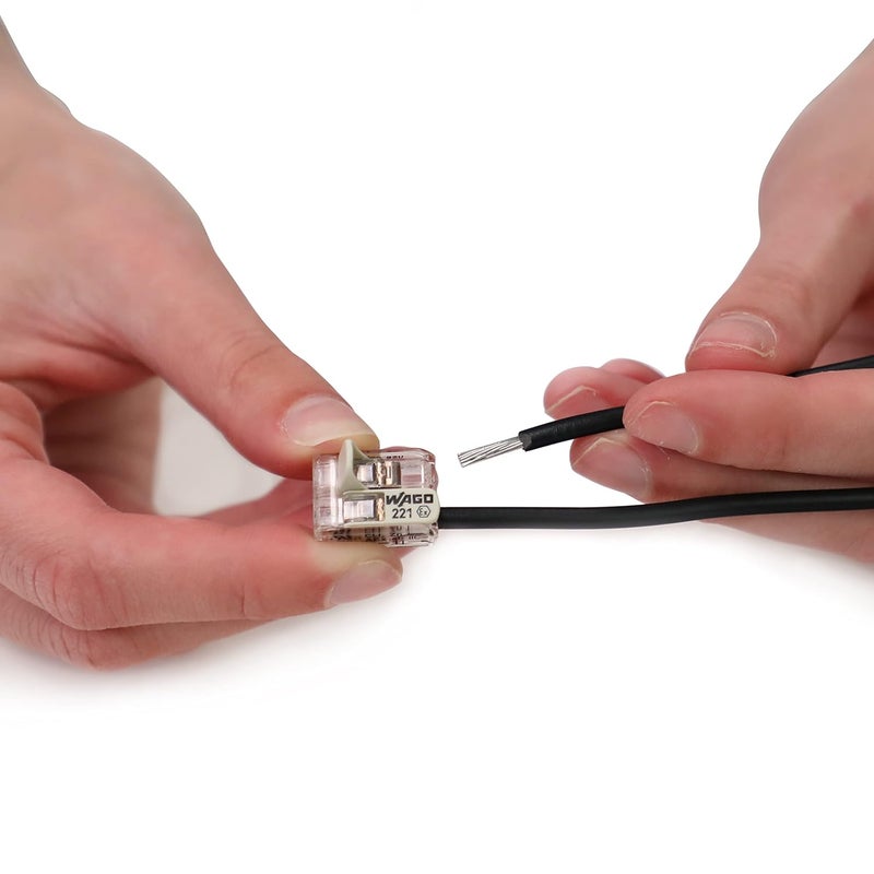 Wago 221-482 | 221 Series Lever-Nuts® for Hazardous Locations | 2-Conductor Splicing Connector | 24 – 12 AWG | Transparent housing, White Operating levers | [Box of 100 Pieces] - Image 4