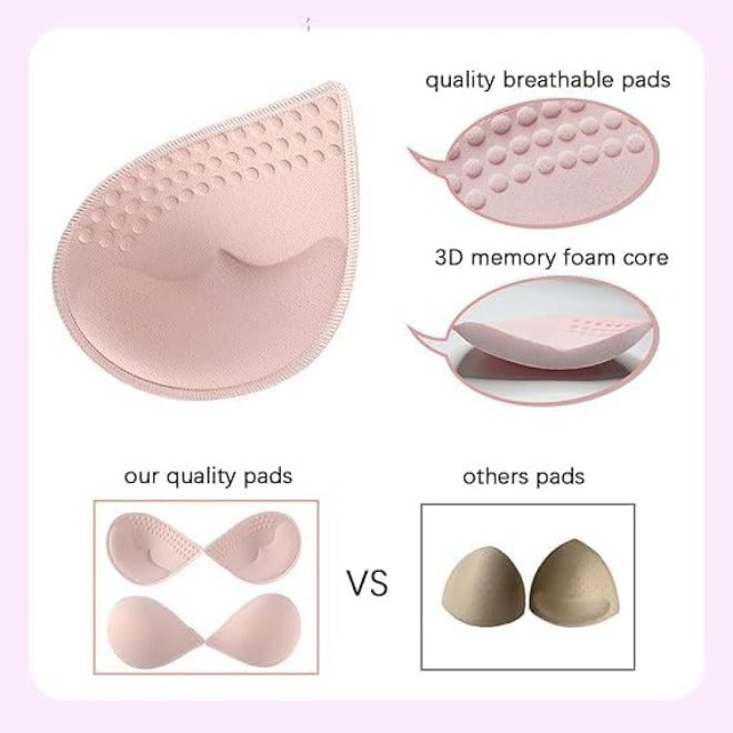 4 Pairs Bra Pads Inserts Lightweight and Breathable with High Resilience Latex Bras Inserts Removable for Women's Sports Cups Bra or Swimsuit Insert M, 75A - Image 4