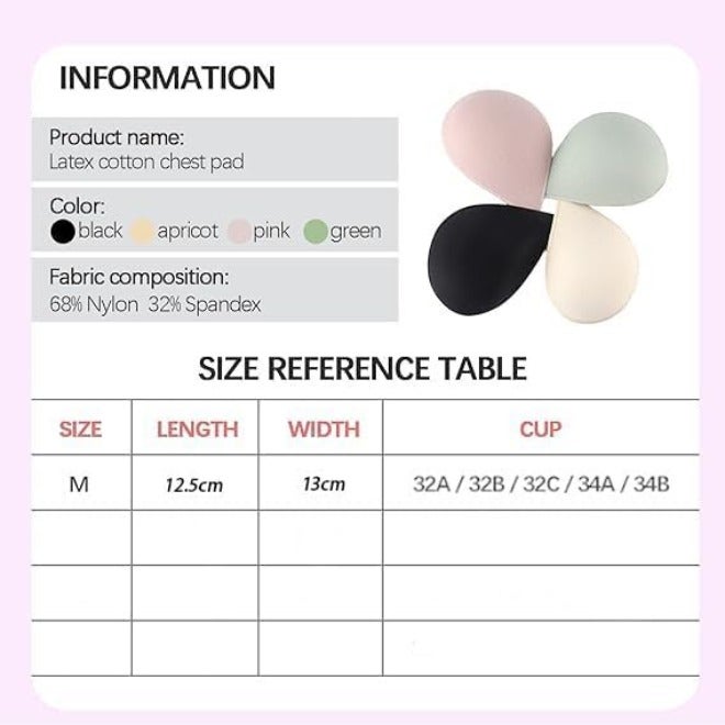 4 Pairs Bra Pads Inserts Lightweight and Breathable with High Resilience Latex Bras Inserts Removable for Women's Sports Cups Bra or Swimsuit Insert M, 75A - Image 5