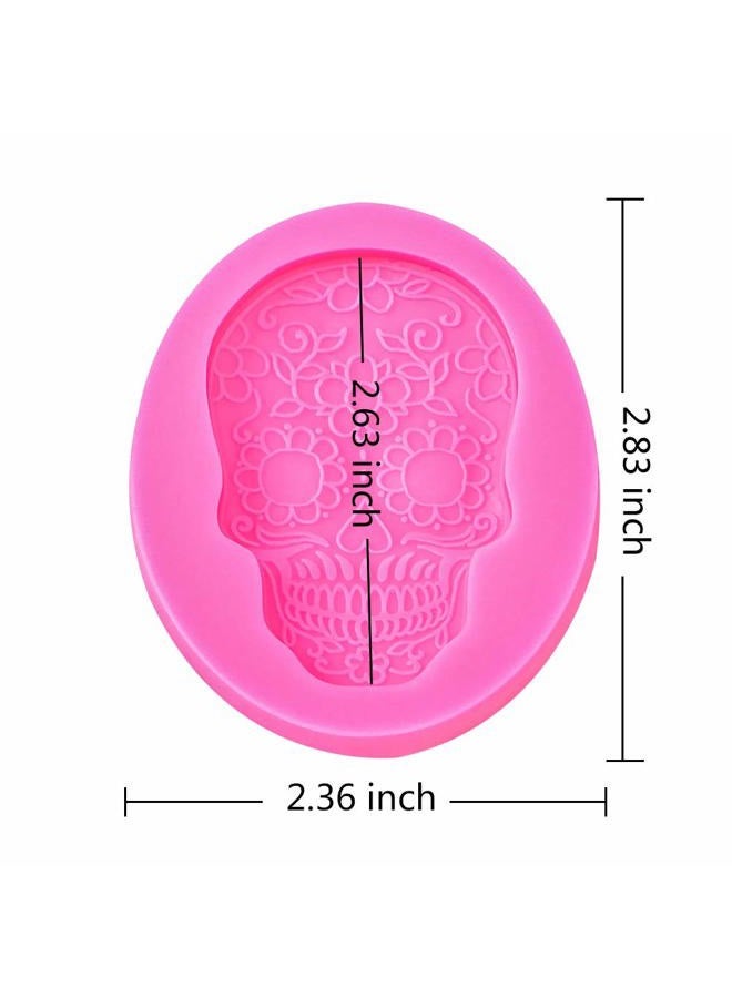 muyulin Skull Fondant Molds for Halloween Party Silicone Cupcake Topper Decorating Molds Chocolate Candy Mold Gum Paste Polymer Clay Epoxy Resin Mould - Image 2